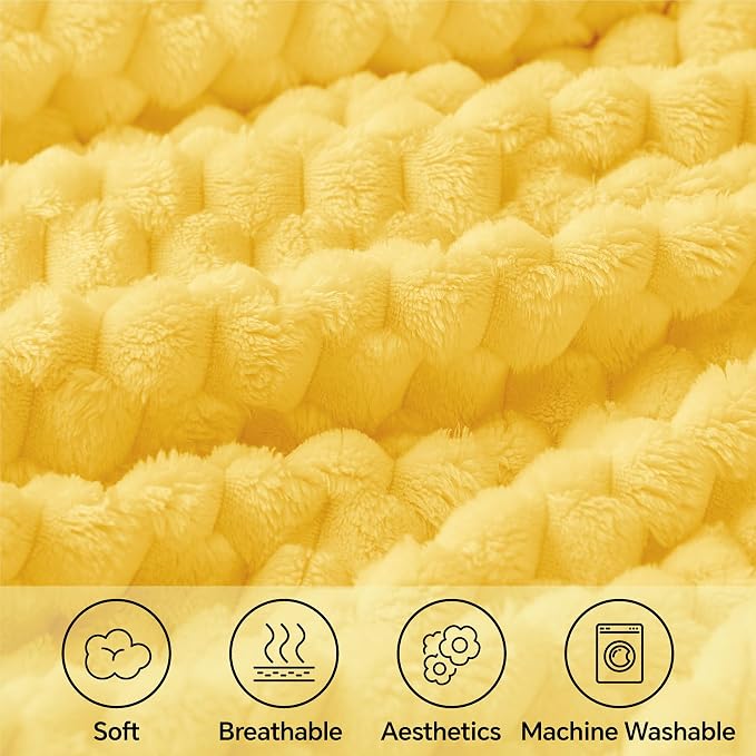 BEDELITE Light Yellow Twin Blanket - Image 3