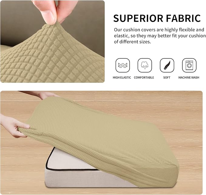 Easy-Going Stretch 2 Pieces Loveseat Couch Cushion Cover - Image 5
