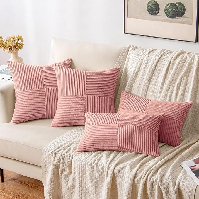 MIULEE Blush Pink Decorative Throw Pillow Covers - Image 4