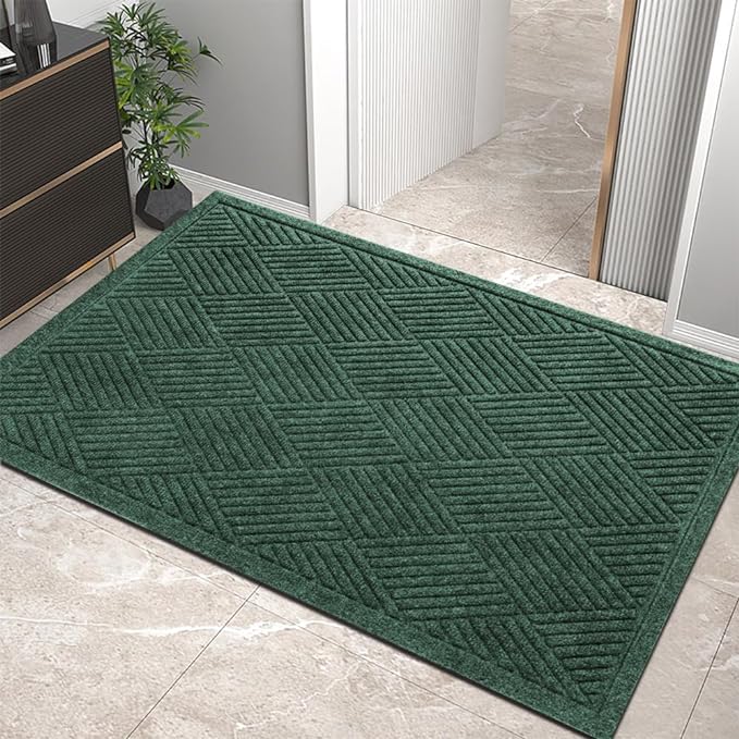 Sturdy Front Door Mat, Absorbent Muddy Dirt Resist Welcome Door Mats Outdoor by HIYARD