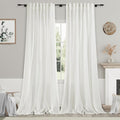 Ivory Linen Curtains 108 Inches Long 2 Panels Back Tab Pocket Modern Farmhouse by Nanspring