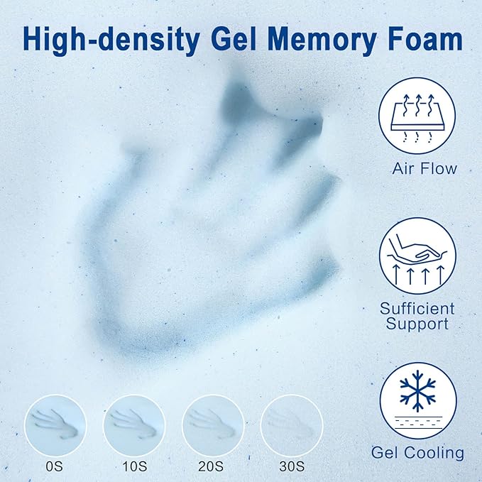 EDILLY 3 Inch Cooling Gel Memory Foam Mattress Topper King Size,with Removable & Washable Bamboo Cover,Soft Breathable Mattress Pad,Bed Topper for Back Pain Relief (76x80)