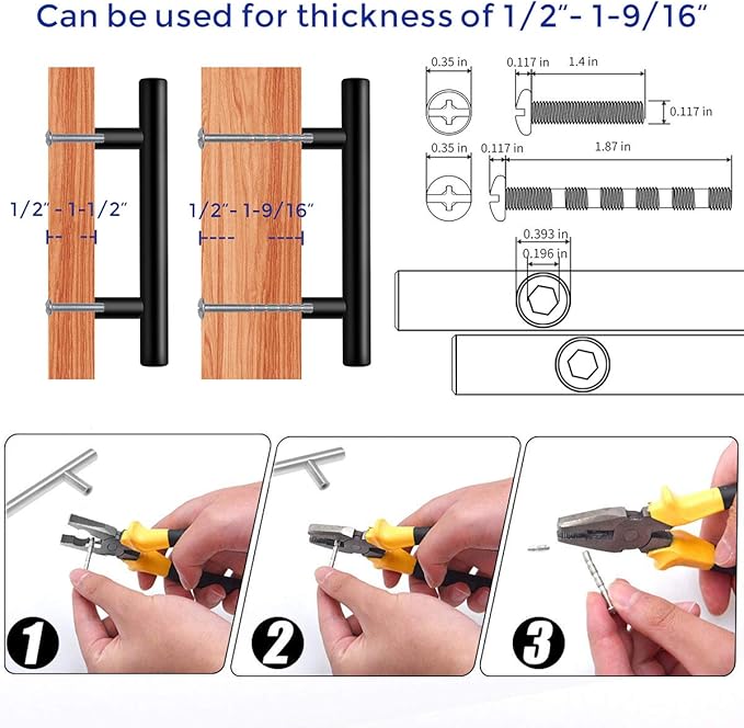 Ravinte 50 Pack | 5 Inch Cabinet Pulls Matte Black Stainless Steel Kitchen Drawer Pulls Cabinet Handles 5 Inch Length, 3 Inch Hole Center