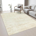 Area Rug Living Room: 4x4 Modern Washable Indoor Soft Carpet Beige | by FXRHLP