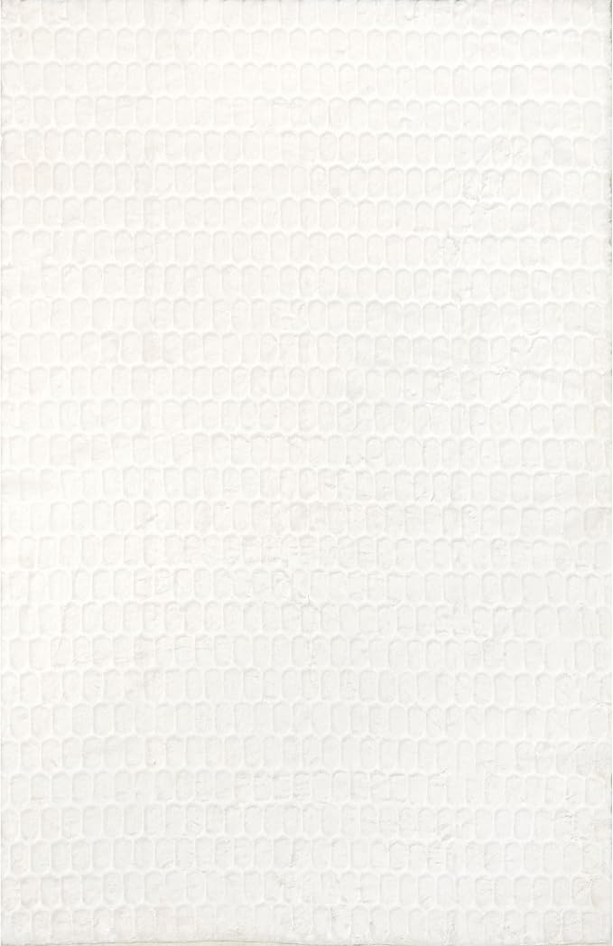 nuLOOM Nia White Geometric Washable Area Rug - Image 6