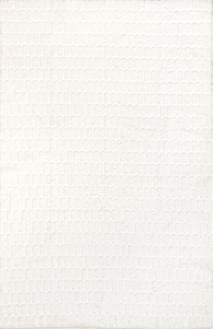 nuLOOM Nia White Geometric Washable Area Rug - Image 6