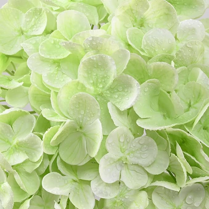 4 Pcs Real Touch Hydrangea Artificial Flowers, 21" Light Green Full Faux Hydrangea Flowers Latex Fake Flowers for Home Decor Party Floral Arrangements Wedding Bouquets Centerpieces Outdoor Decor
