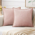 MIULEE Decorative Couch Throw Pillow Covers 20x20 Inch Pink 2 Pack | Farmhouse by MIULEE