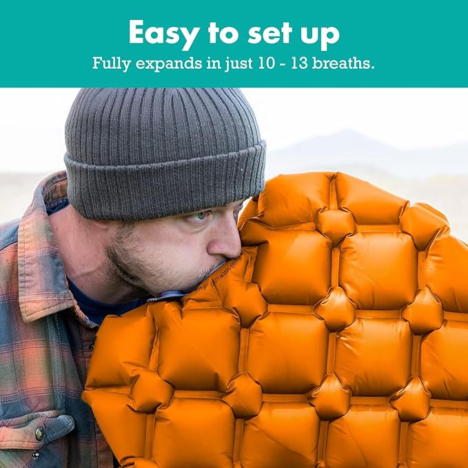 Ultralight Sleeping Mat - Inflatable & Compact Camping Air Mattress for Backpacking, Hiking- New