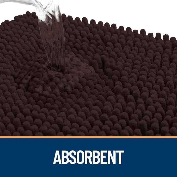 OLANLY Dog Door Mat for Muddy Paws 59x35, Paw Print Design Chenille Mud Mat | - Image 3