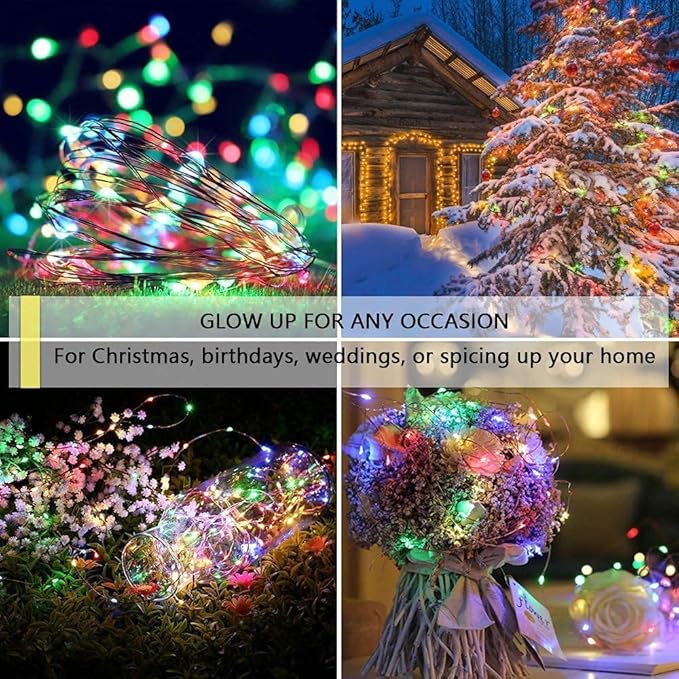 Sanniu Led Fairy Lights Battery Operated, 1 Pack Mini Battery Powered Copper Wire Starry String Lights for Christmas,Bedroom,Wedding,Parties,Patio,Indoor,Home Decoration (5m/16ft Multicolor)
