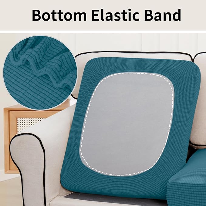 Easy-Going Stretch 2 Pieces Loveseat Couch Cushion Cover - Image 4