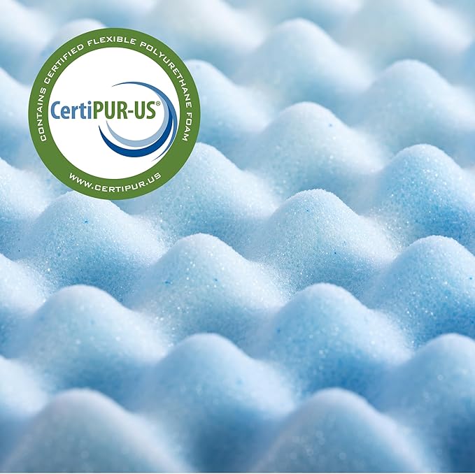 ZINUS 1.5 Inch Swirl Gel Cooling Memory Foam Mattress Topper, Smaller, More Convenient WonderBox Packaging, Cooling, Airflow Design, CertiPUR-US Certified, Full