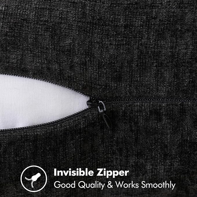 MIULEE Decorative Couch Throw Pillow Covers 20x20 Inch Black 2 Pack | Halloween - Image 3