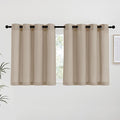 NICETOWN Taupe Linen Kitchen Curtains 36 inch Length, Decorative Thick Flax by NICETOWN