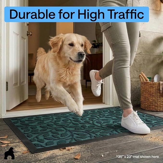 GORILLA GRIP 100% Waterproof All-Season WeatherMAX Doormat 35x23, US Designed - Image 7