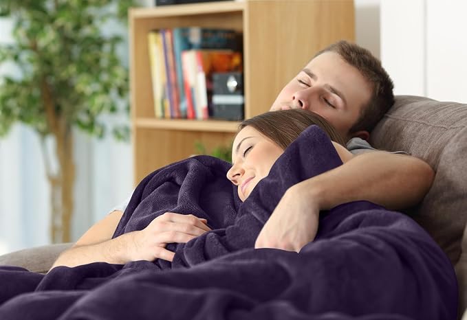 Utopia Bedding Ultra Soft Fleece Bed Blanket King Size Purple | Microfiber - Image 7