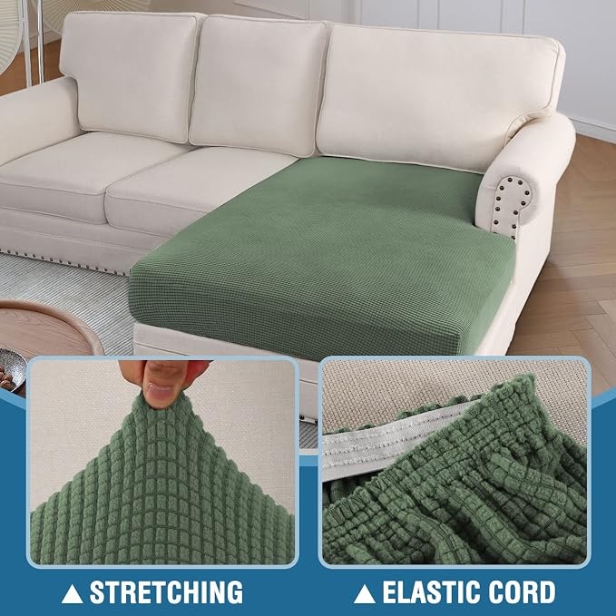 H.VERSAILTEX Sectional Couch Covers 1 Piece Chaise Slipcover L Shape Separate - Image 5