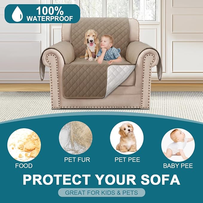 Turquoize 100% Waterproof Sofa Covers Chair Cover Slipcover Couch Protector - Image 2
