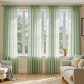 MIULEE Sage Green Sheer Curtains 96 Inches Long 4 Panels 54 x 96 Inches | Light by MIULEE
