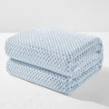 Exclusivo Mezcla Soft Waffle Fleece Bed Blanket King Size, Heather Blue | by ExclusivoMezcla