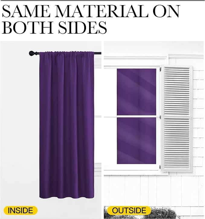 NICETOWN 2 Panels Blackout Curtains, Rod Pocket Thermal Insulated Drapes - Image 7