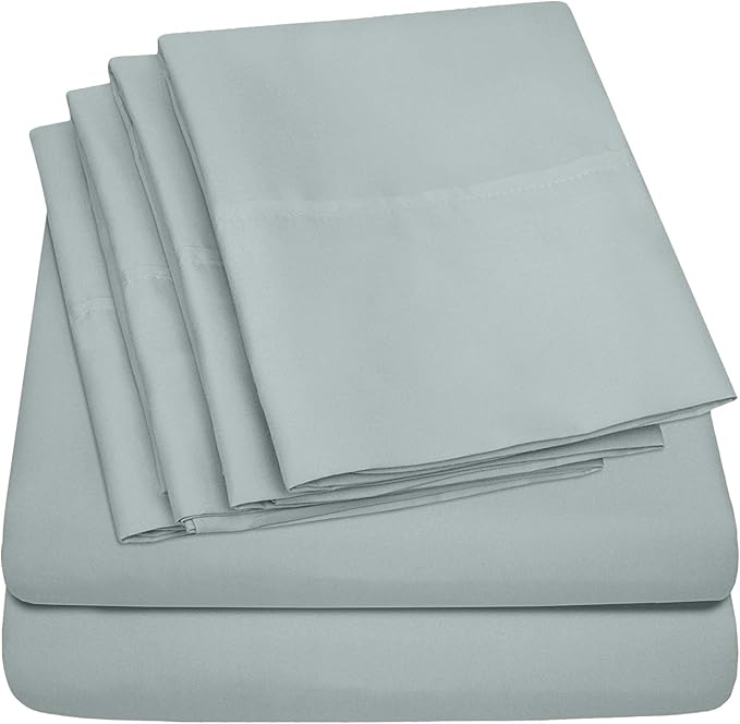 Sweet Home Collection 6 Piece Bed Sheet Set, RV Short Queen, Slate