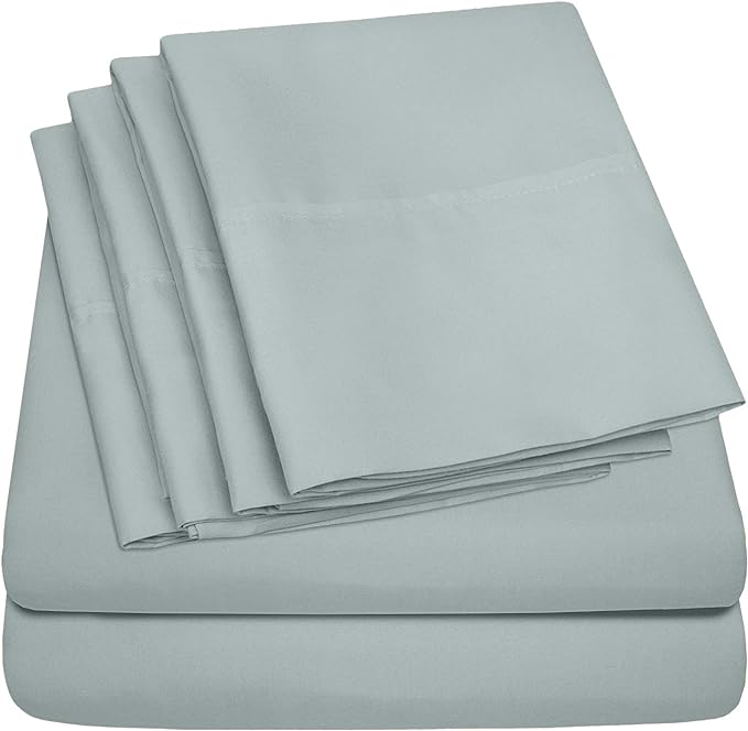 6 Piece Bed Sheet Set, Full, Slate