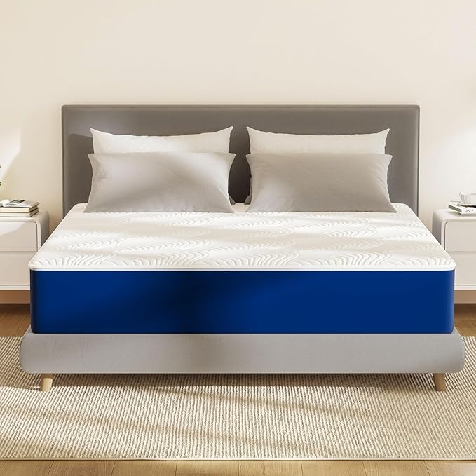 Swbvs Firm Double Mattress, 12 Inch Cooling Memory Foam Full Size Mattress with Removable Zippered Cover for Easy Cleaning, Pressure Relief & Firm Support