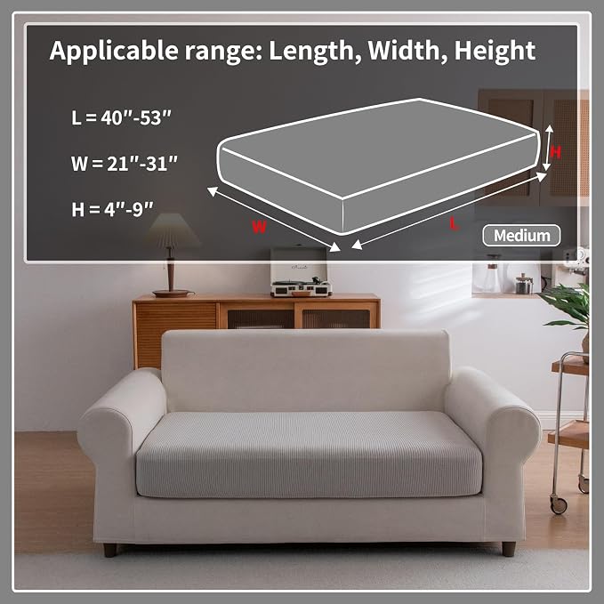 OHSIO Sectional Couch Covers, Wear Resistant Stretch Sofa Covers Washable Soft - Image 2