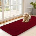 OLANLY Dog Door Mat for Muddy Paws 47x20, Super Absorbent Chenille Mud Mat | Red by OLANLY