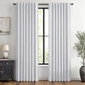 MIULEE 100% Blackout Linen Curtains 42 x 90 Inch Grayish White 2 Panels | by MIULEE