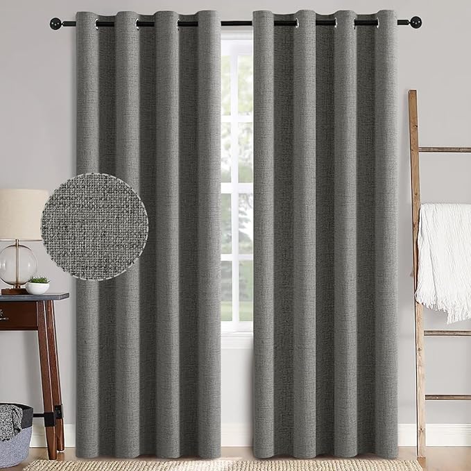 MIULEE 100% Blackout Linen Curtains by MIULEE