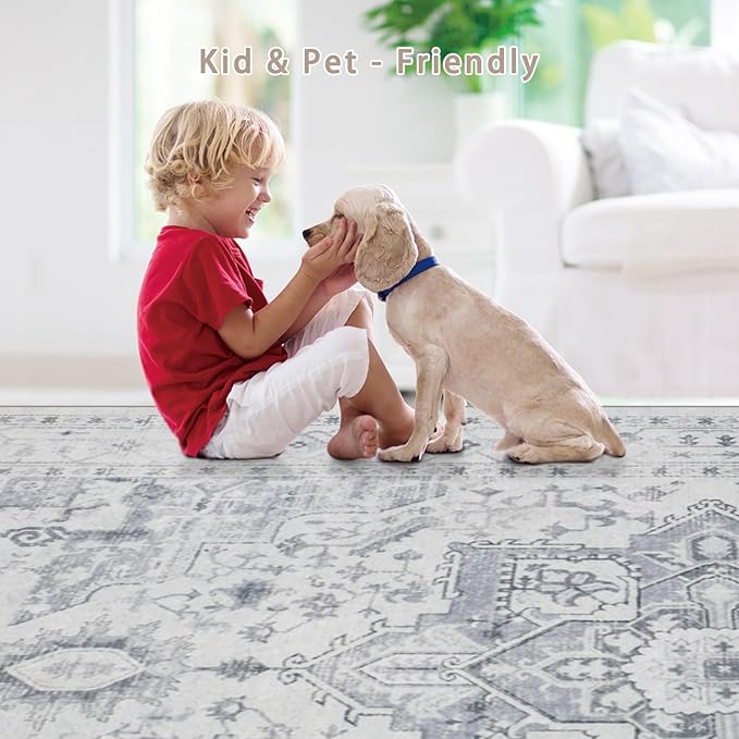 Washable Rugs 8x10 Area Rugs for Living Room, Dining Room, Playroom | Ultra - Image 6