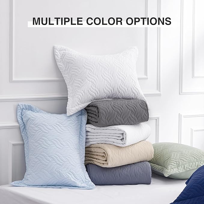 Love's cabin California King Size Quilt Bedding Set Navy Bedspread - Cal King Summer Lightweight Bedspread Comforter - Wave Pattern Coverlet for All Season - 3 Pieces (1 Quilt, 2 Pillow Shams)
