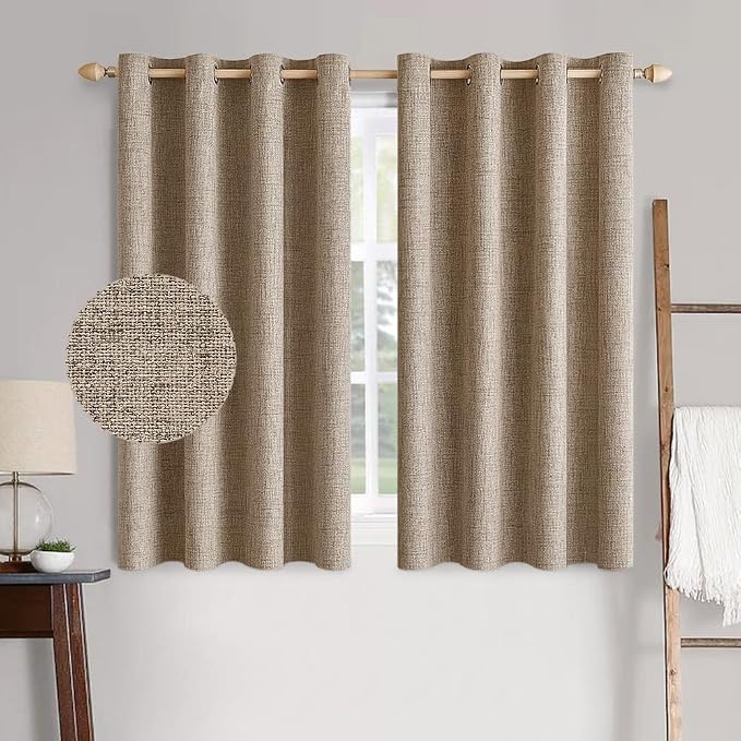 MIULEE 100% Blackout Linen Curtains by MIULEE