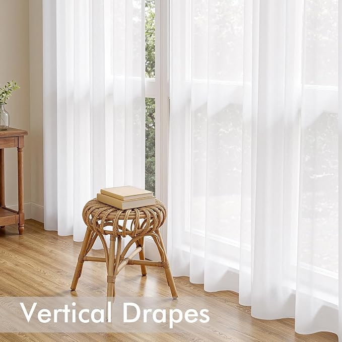 MIULEE White Sheer Curtains 72 Inches Long 4 Panels 54 x 72 Inches | Light - Image 5
