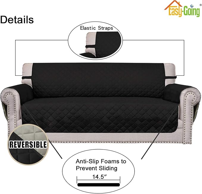 Easy-Going Reversible Couch Cover, 2 Cushion Sofa, Water Resistant Mat - Image 3