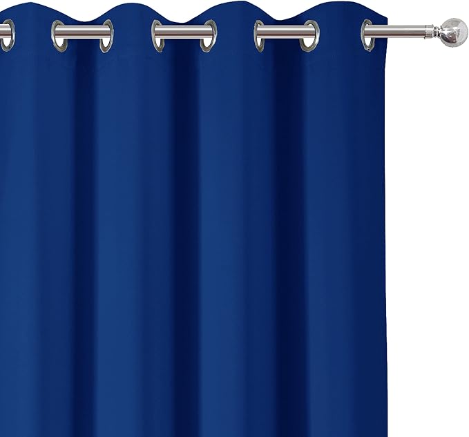 Blackout Curtains 52 x 95 inch/Royal Blue Curtains Set of 2 Panels/Thermal - Image 7