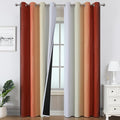 Burnt Orange and Greyish White Ombre Blackout Curtains 52Wx102L Inch Long | by ESTELARTEXTILER