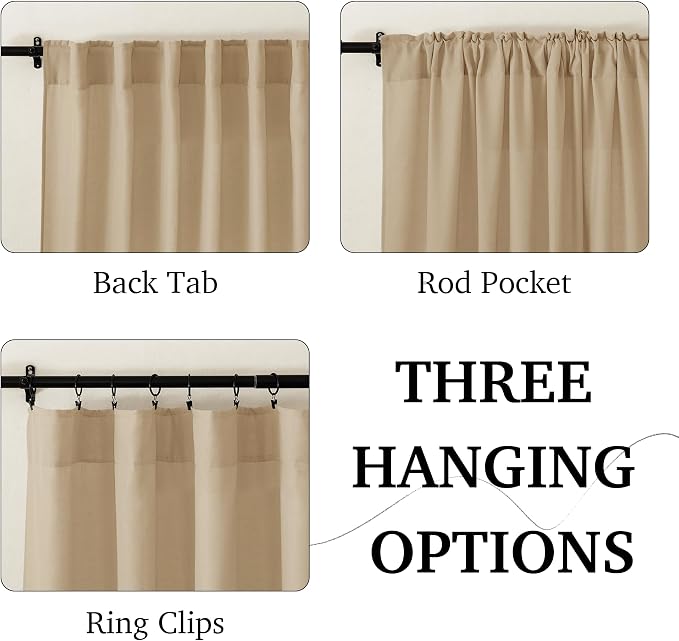 RYB HOME Sheer Curtains 108 inches, Extra Long Floor to Ceiling Curtains | - Image 2