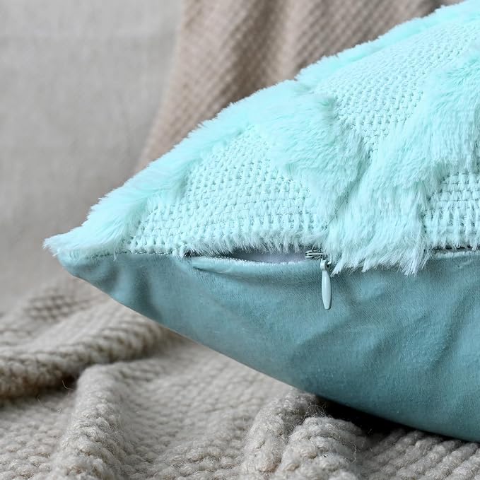Set of 2 Soft Moroccan Throw Pillow Covers 24x24 Inch Plush Boho Decorative - Image 2