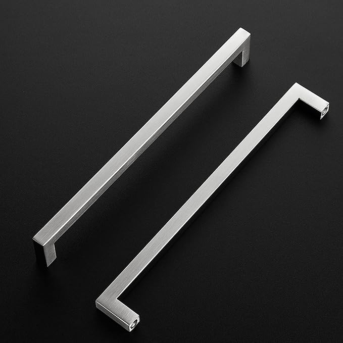 Ravinte 5 Pack Brushed Nickel Kitchen Cabinet Handles 10 Inch Cabinet Pulls Square Kitchen Hardware for Cabinet Drawer Pulls Drawer Handles Come with Screwdriver