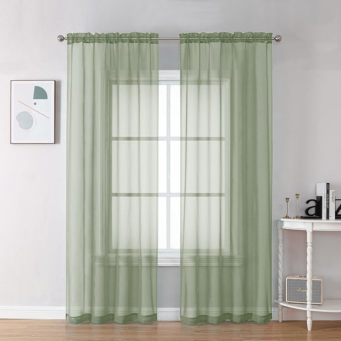 Bedroom Curtains 2 Panel Sets 84" Inch Length by OVZME