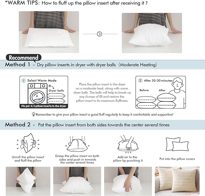 MIULEE 26x26 Euro Throw Pillow Insert - Image 6