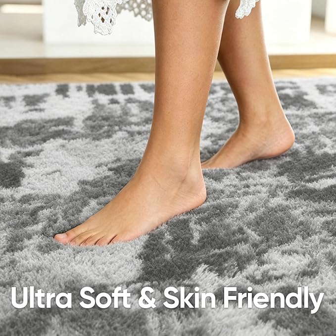 Noahas 6x9 Large Grey Fluffy Soft Area Rug Non-Slip - Image 5