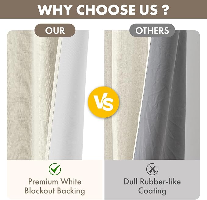 MIULEE 100% Blackout Linen Curtains - Image 4