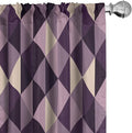 Ambesonne Geometric Window Curtains, Abstract Triangles with Dark and Pale Color Shades, Lightweight Decor 2-Panel Set with Rod Pocket, Pair of - 28" x 84", Dark Purple