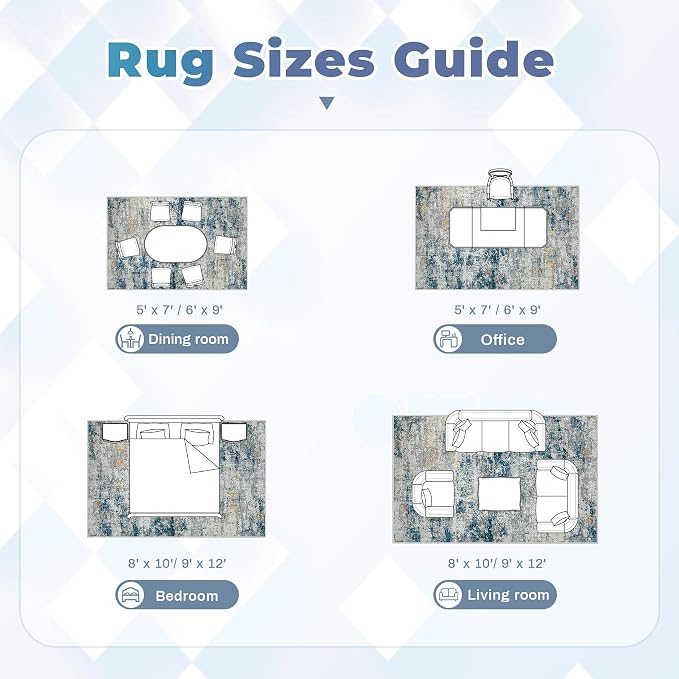 pmtsns Area Rugs 8x10 for Living Room: Washable Rug Modern Abstract Neutral - Image 8