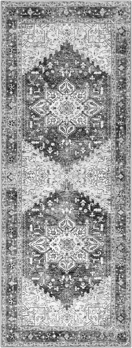 Yamaziot Washable Runner Rug, 2x6 Non-Slip Boho Vintage Hallway Kitchen Rug | - Image 2